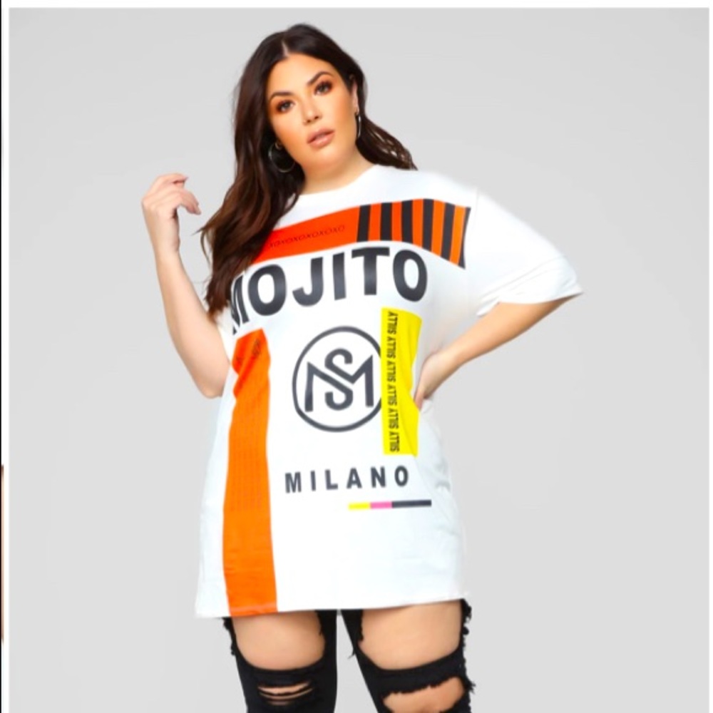 Multi color over sized tee from fashion nova